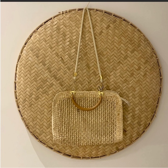 GORGEOUS VINTAGE RATTAN SHOULDER‎ BAG W/ HANDLE - MADE IN ITALY - Picture 3 of 11
